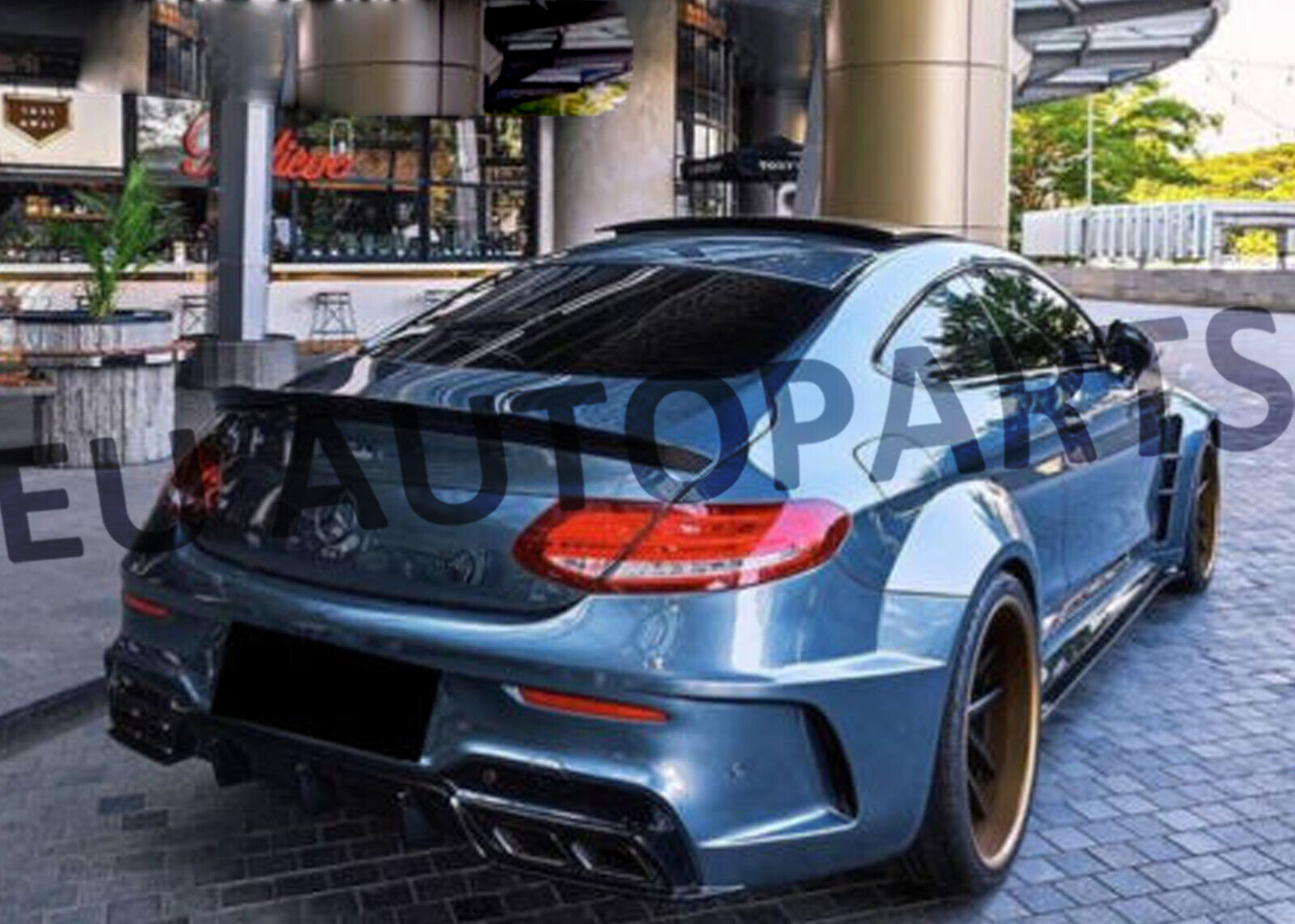 FOR MERCEDES C CLASS C205 COUPE BATMAN STYLE BOOT SPOILER GLOSS BLACK OEM FIT
