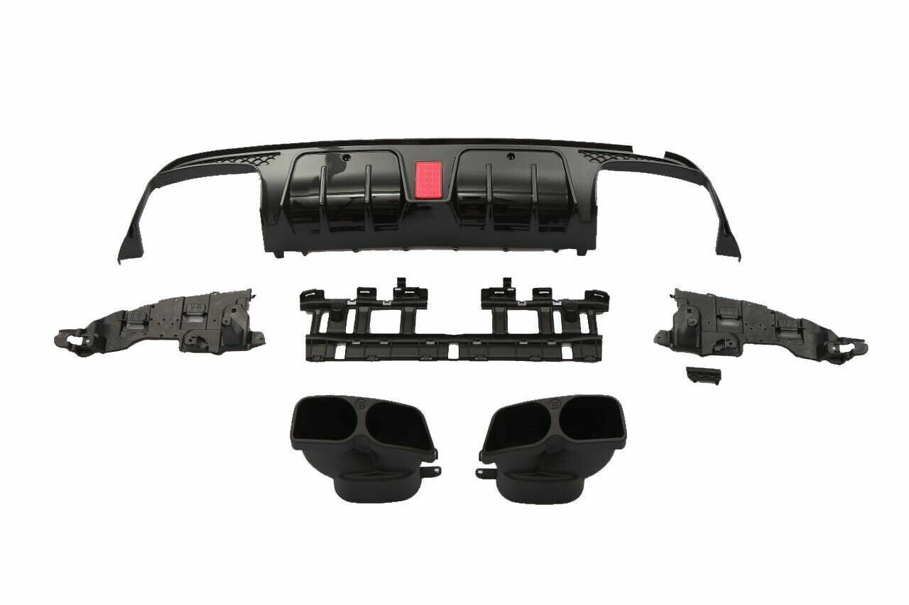 FOR MERCEDES C CLASS C205 A205 COUPE B STYLE REAR DIFFUSER+TAILPIPES CARBON LOOK