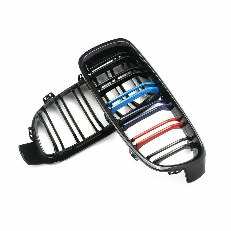 FOR BMW 3 SERIES F30 F31 12-18 KIDNEY TWIN GRILL GRILLE M COLOR GLOSS DUAL LINE