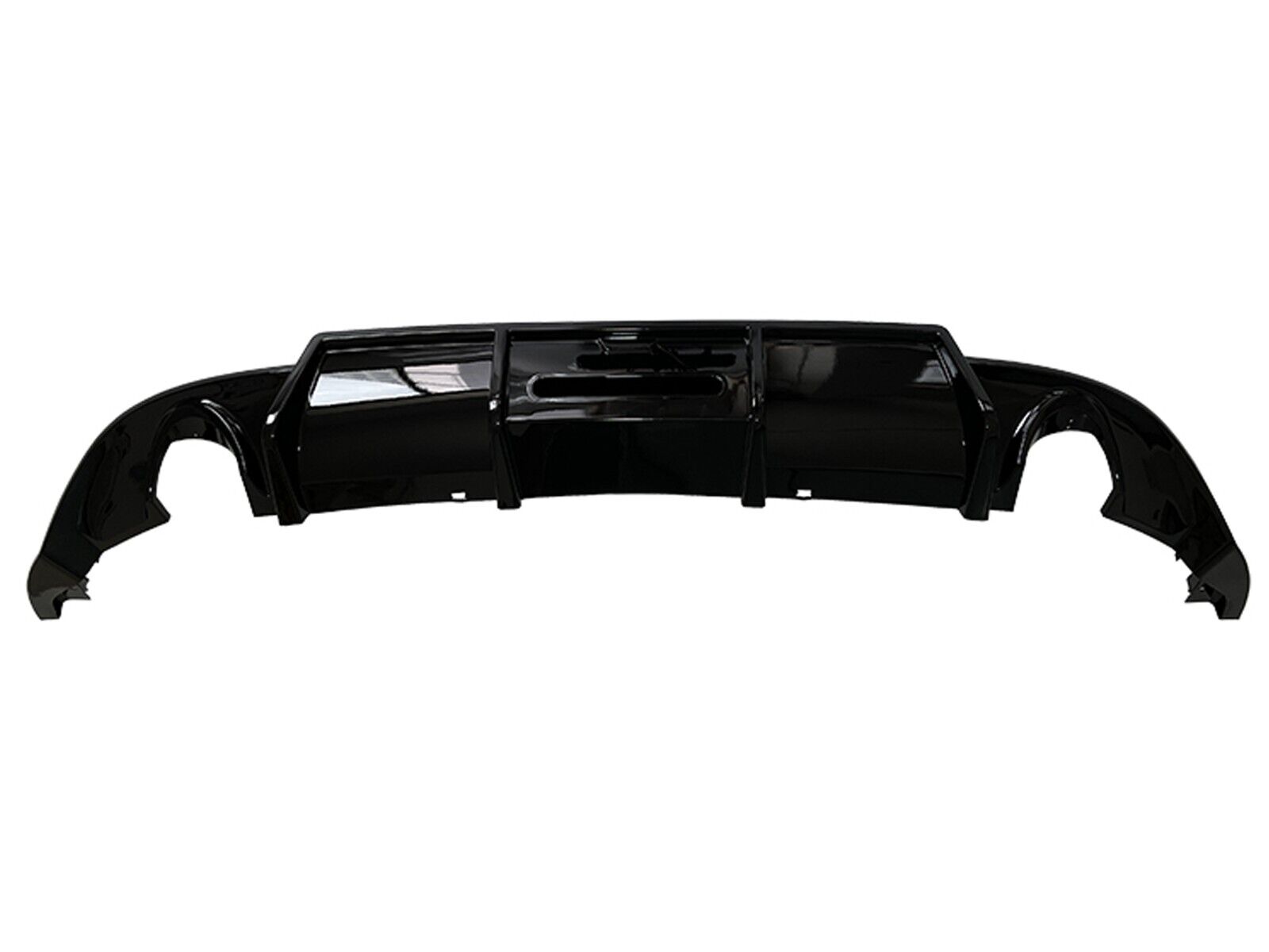 FOR VW GOLF GTD GTI TSI TDI MK7.5 REAR DIFFUSER GLOSS BLACK VALANCE LIP WITH LED
