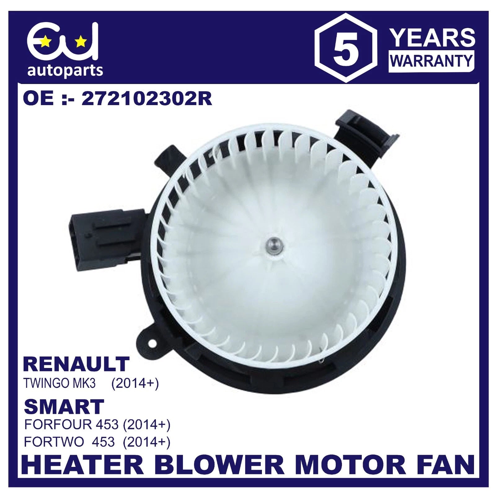 HEATER BLOWER MOTOR FAN FOR RENAULT TWINGO MK3 SMART FORTWO FORFOUR 453 0.9 1.0