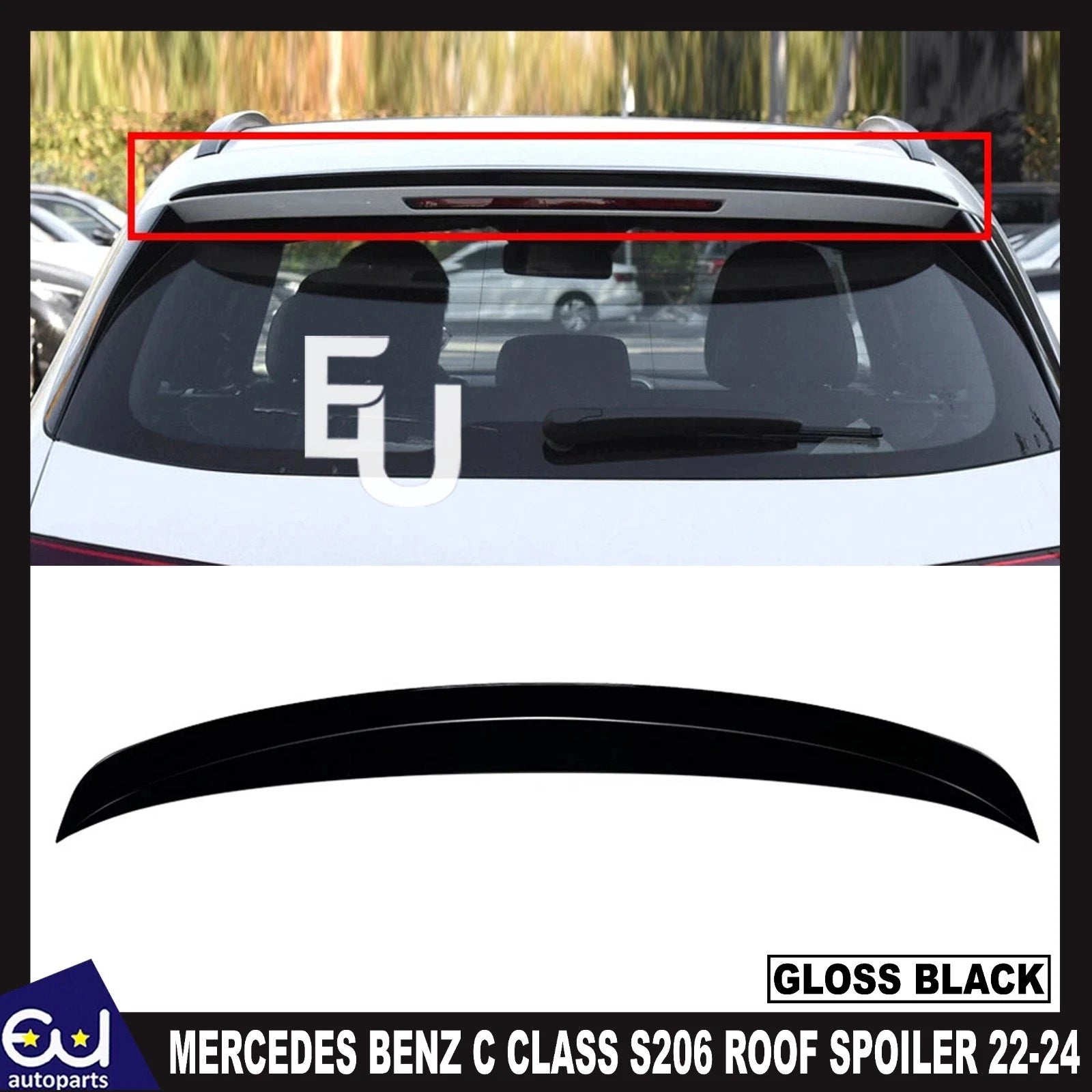 FOR MERCEDES BENZ C CLASS S206 ESTATE WAGON REAR ROOF SPOILER WING 2022-2024