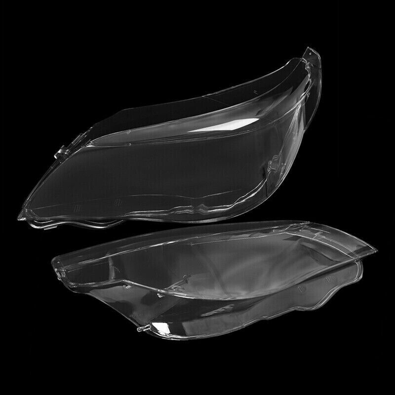 PAIR LEFT & RIGHT HEADLIGHT LENS COVER HEADLAMP SHELL FOR BMW 5 SERIES E60 E61