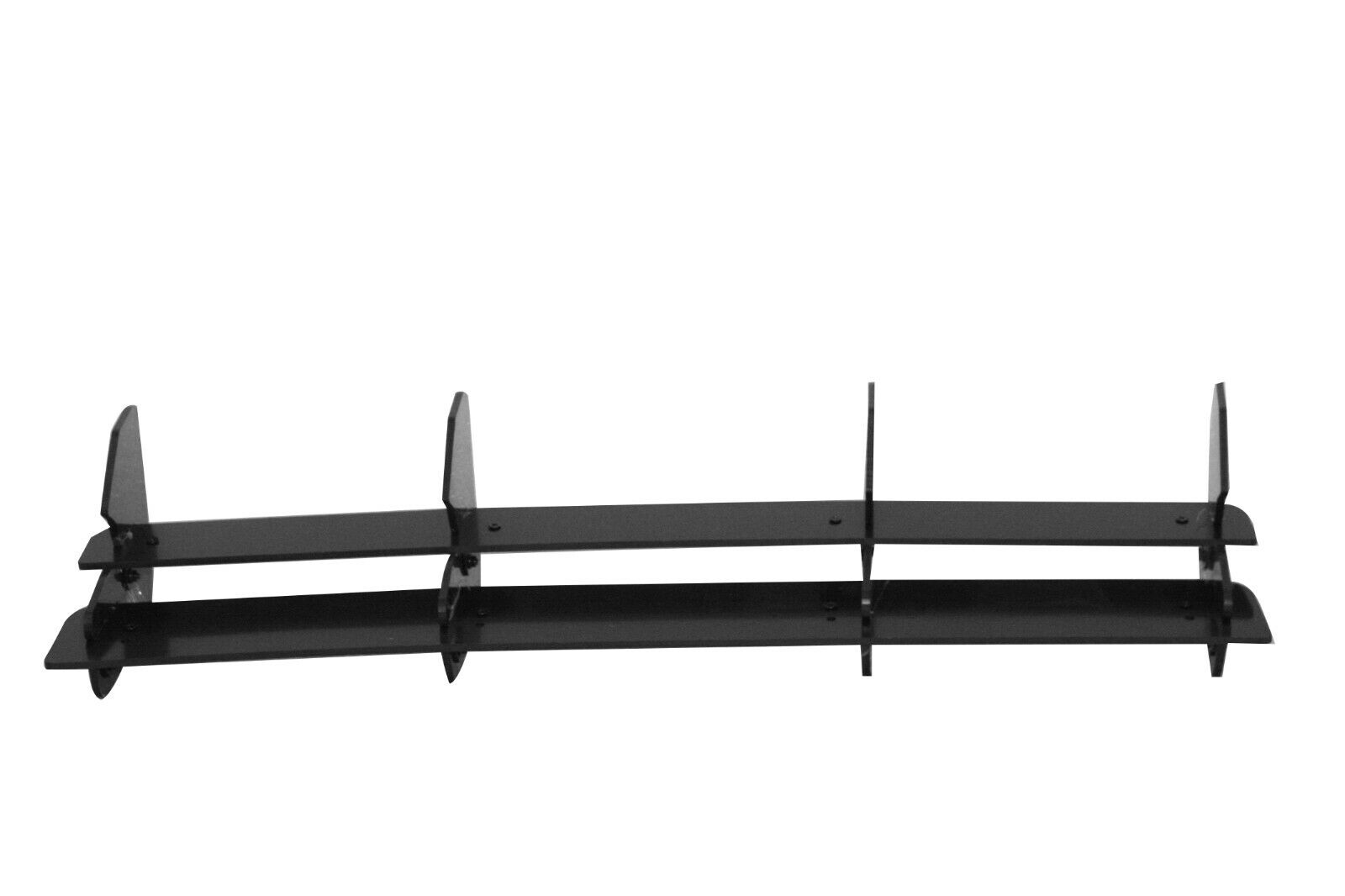 FOR FORD FOCUS REAR BUMPER DIFFUSER LIP ADDON WITH RIBS FINS GLOSS BLACK 19+