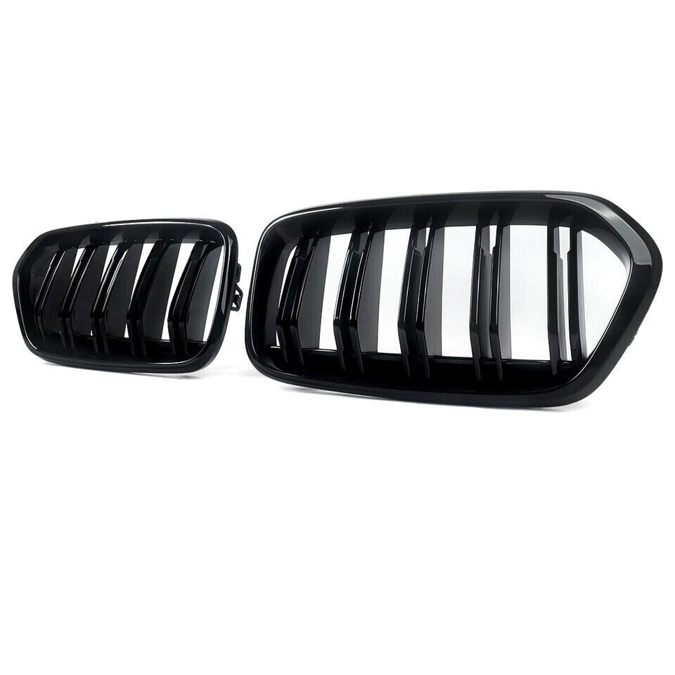 FOR BMW X2 SERIES F39 DOUBLE FRONT KIDNEY GRILLE GRILL GLOSS BLACK 2017-23