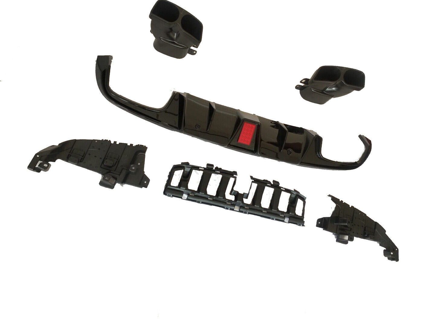 FOR MERCEDES C CLASS C205 A205 COUPE AMG C63 BB STYLE REAR DIFFUSER + TAIL PIPES