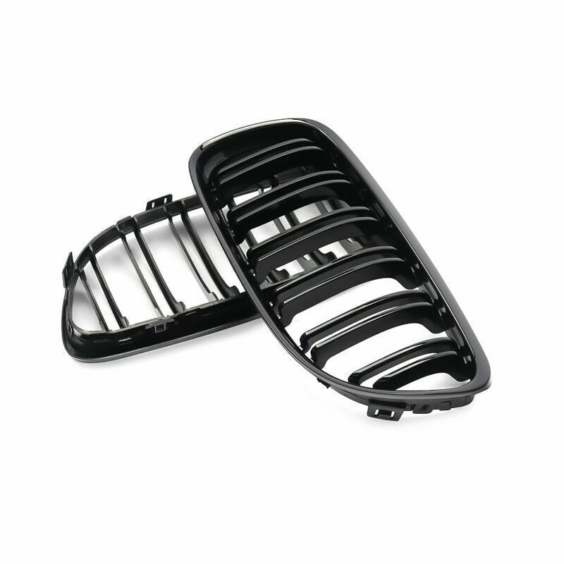 FRONT DUAL KIDNEY GRILLE FOR BMW 3 SERIES E90 E91 09-12 LCI M STYLE GLOSS BLACK