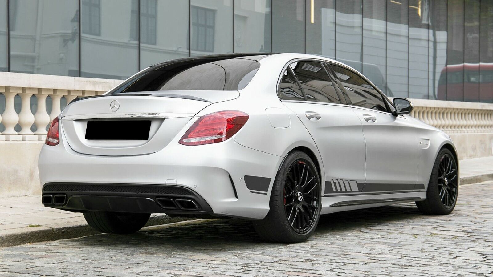 FOR MERCEDES BENZ C CLASS W205 AMG C63 REAR DIFFUSER BUMPER AMG SEDAN 2015-2018