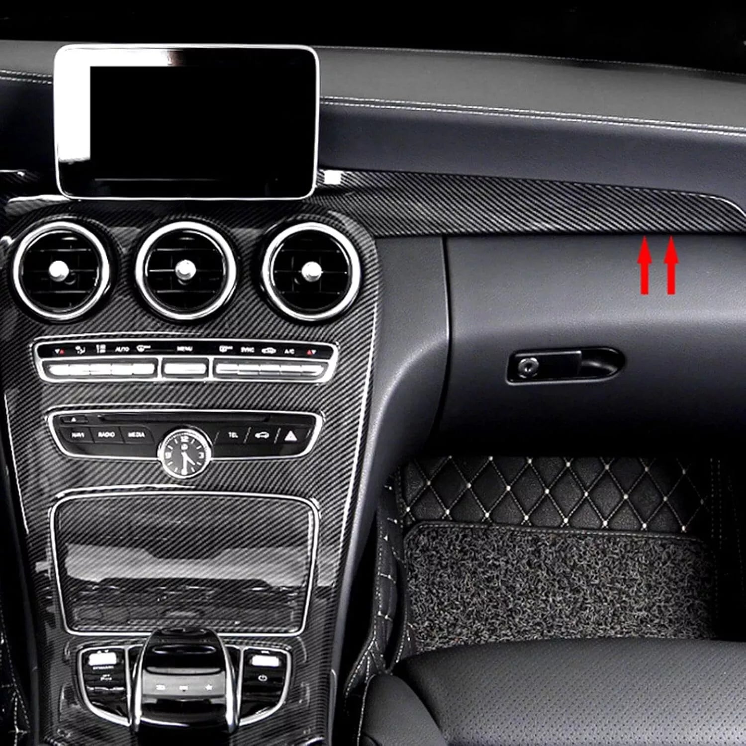 FOR MERCEDES C GLC CLASS W205 C205 X253 DASHBOARD TRIM LEFT CARBON PANEL COVER