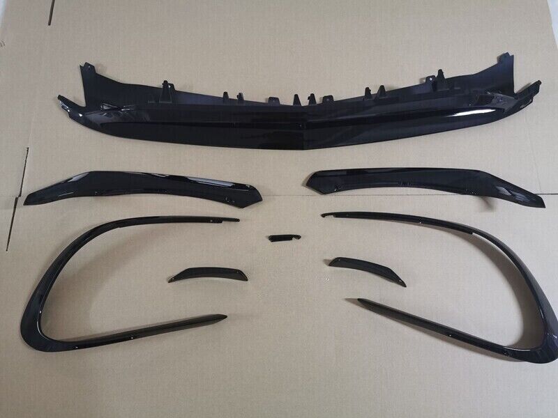 AERO KIT FOR MERCEDES A CLASS W176 AMG FRONT SPLITTER LIP FINS GLOSS BLACK 16-18