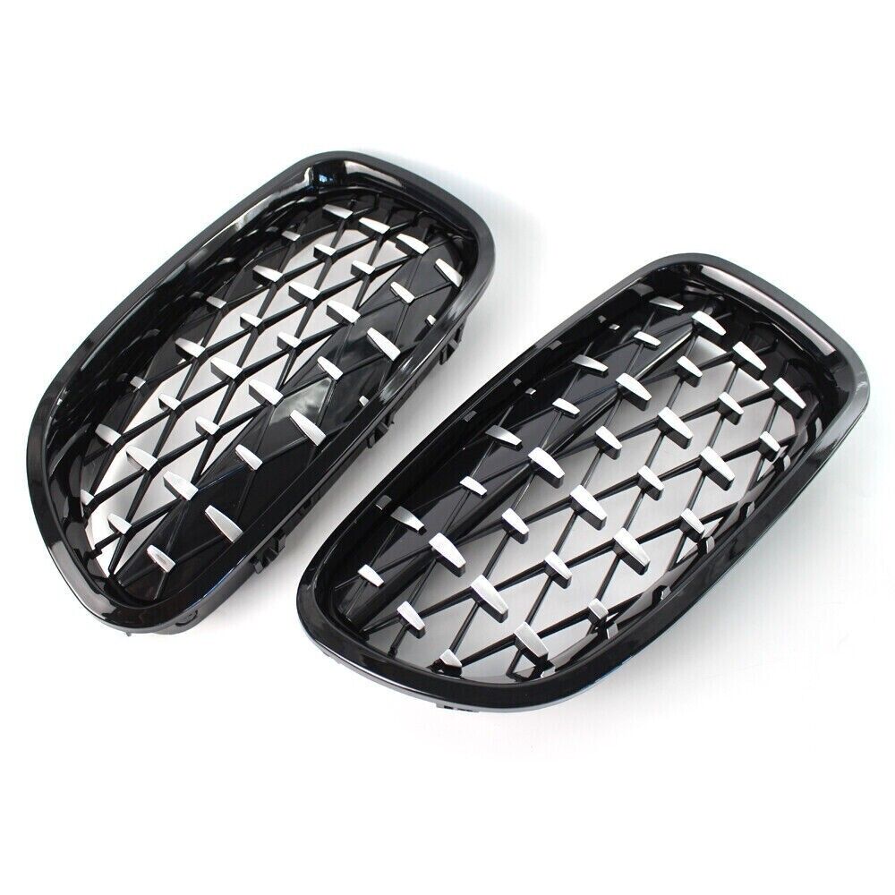 FOR BMW F10 F11 5 SERIES KIDNEY GRILLE GRILL DIAMOND LOOK CHROME SILVER M5 10-16