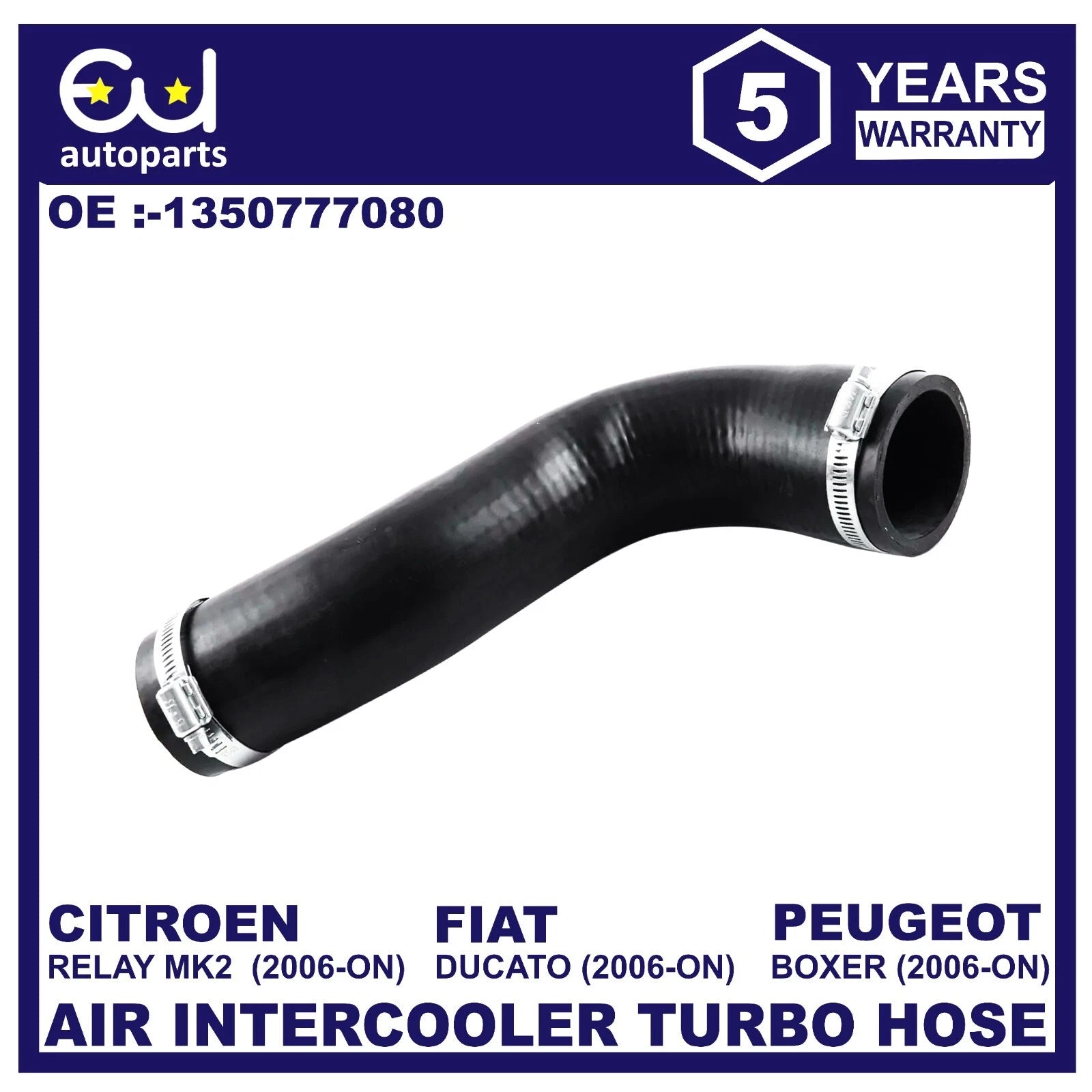 INTERCOOLER TURBO HOSE PIPE FOR CITROEN RELAY PEUGEOT BOXER FIAT DUCATO 2.2 HDI