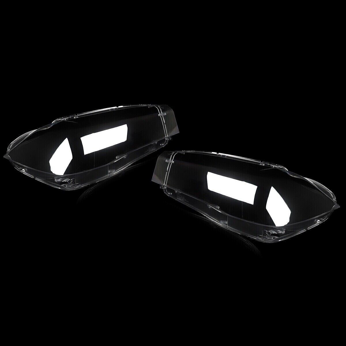 L+R HEADLIGHT LENS COVER HEADLAMP SHELL FOR BMW X5 F15 X6 F16 2014-2017