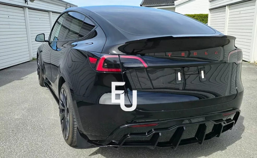 FOR TESLA MODEL Y REAR BUMPER DIFFUSER LIP SPOILER GLOSS BLACK 2020-2023