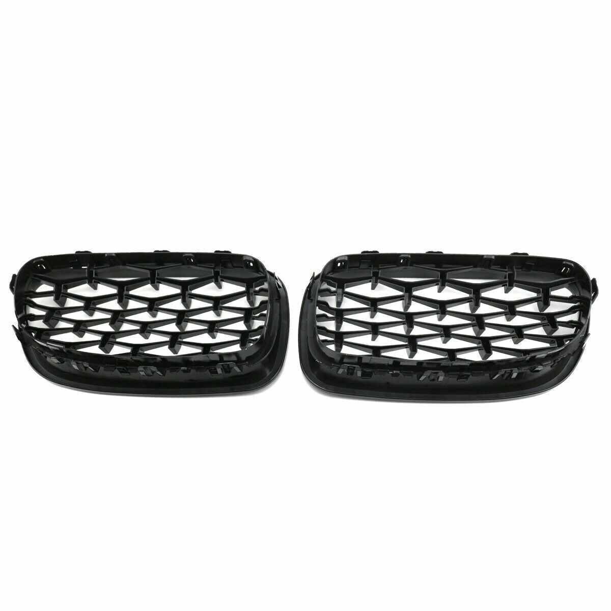 FOR BMW 5 SERIES F10 F11 FRONT BUMPER KIDNEY GRILLE GRILL GLOSS BLACK DIAMOND