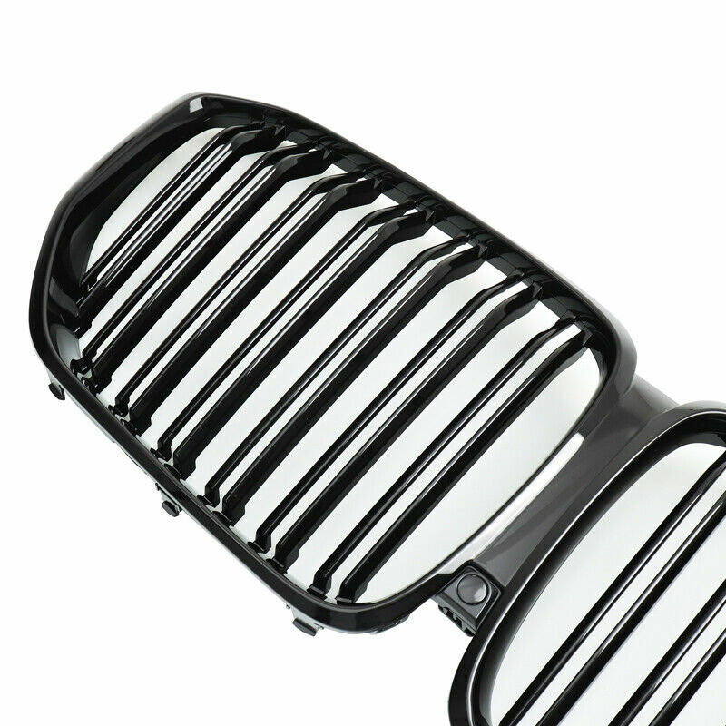 FOR BMW X5 G05 GLOSS BLACK TWIN DUAL SLAT KIDNEY GRILL GRILLE 2018 ONWARDS MODEL