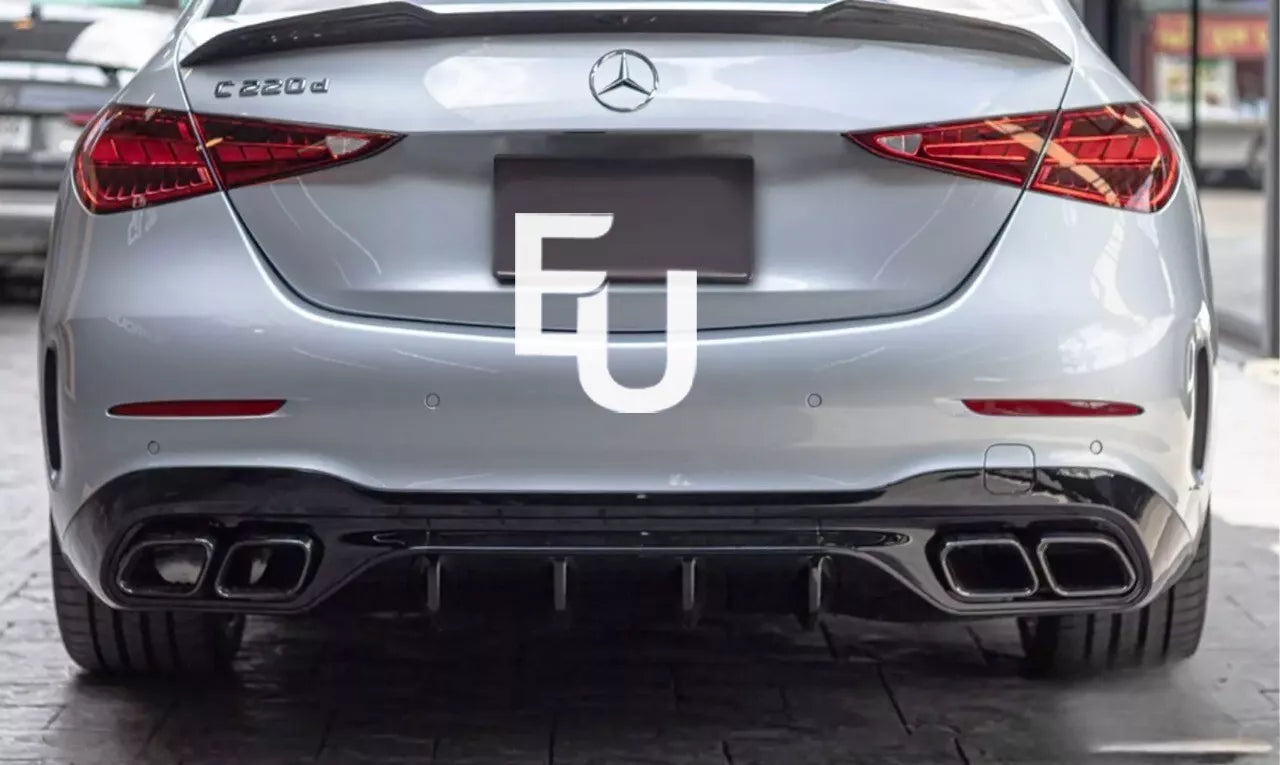 FOR MERCEDES C CLASS W206 C63 AMG REAR DIFFUSER LIP SPLITER TAIL PIPE AMG 2021+