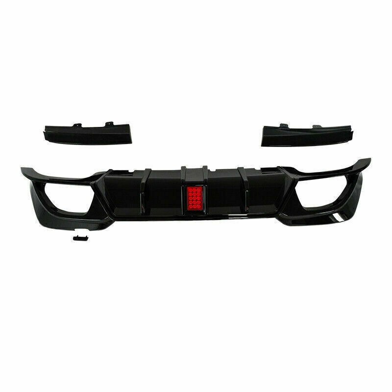 FOR BMW 3 SERIES G20 G21 M SPORT GLOSS BLACK REAR DIFFUSER WITH LIGHT 2018-2021