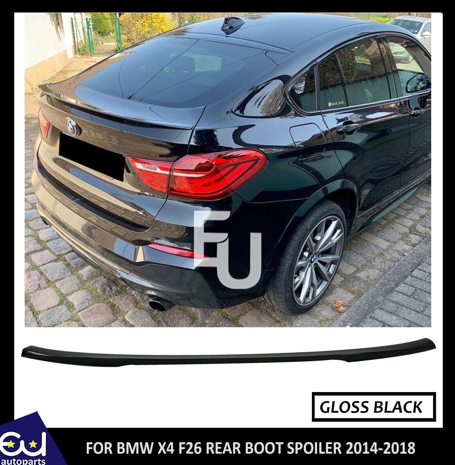 FOR BMW X4 F26  REAR TRUNK BOOT SPOILER LIP GLOSS BLACK OEM FIT