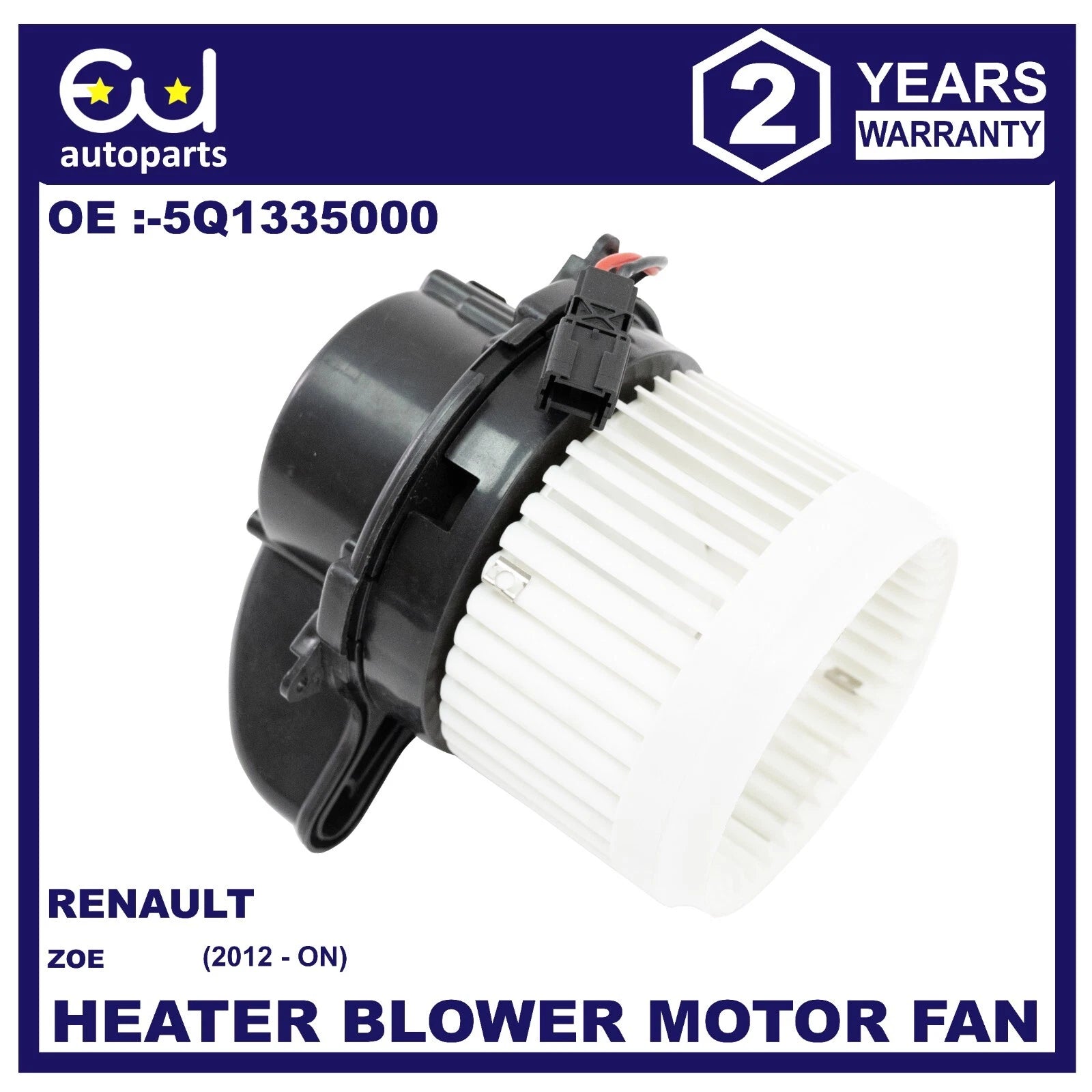 HEATER BLOWER MOTOR FAN FOR RENAULT ZOE BFM MK1 RHD 2012+ 5Q1335000 272103334R
