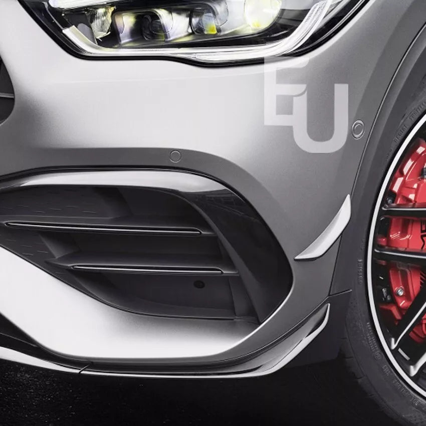 FRONT LIP SPLITTER BUMPER FINS AERO KIT FOR MERCEDES GLA H247 GLOSS BLACK 2020+