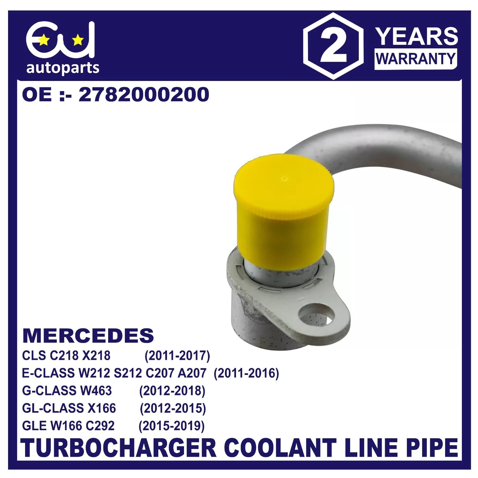 TURBOCHARGER COOLANT LINE PIPE FOR MERCEDES E CLASS CLS W212 C218 W166 X166 R231