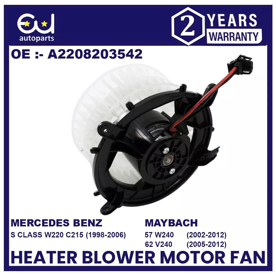 HEATER BLOWER MOTOR FAN FOR MERCEDES S CLASS W220 C215 MAYBACH 57 62 A2208203542
