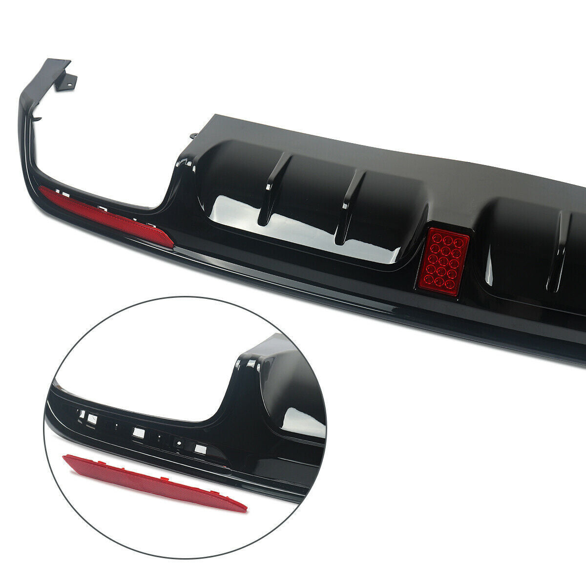 FOR MERCEDES S CLASS S63 W222 B STYLE AMG REAR DIFFUSER TAILPIPE GLOSS BLK 13-17