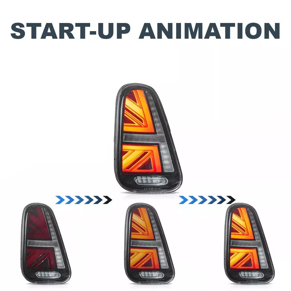 FOR MINI COOPER S R50 R52 R53 UNION JACK TAIL LIGHTS LAMP W/ANIMATION 2001-2006