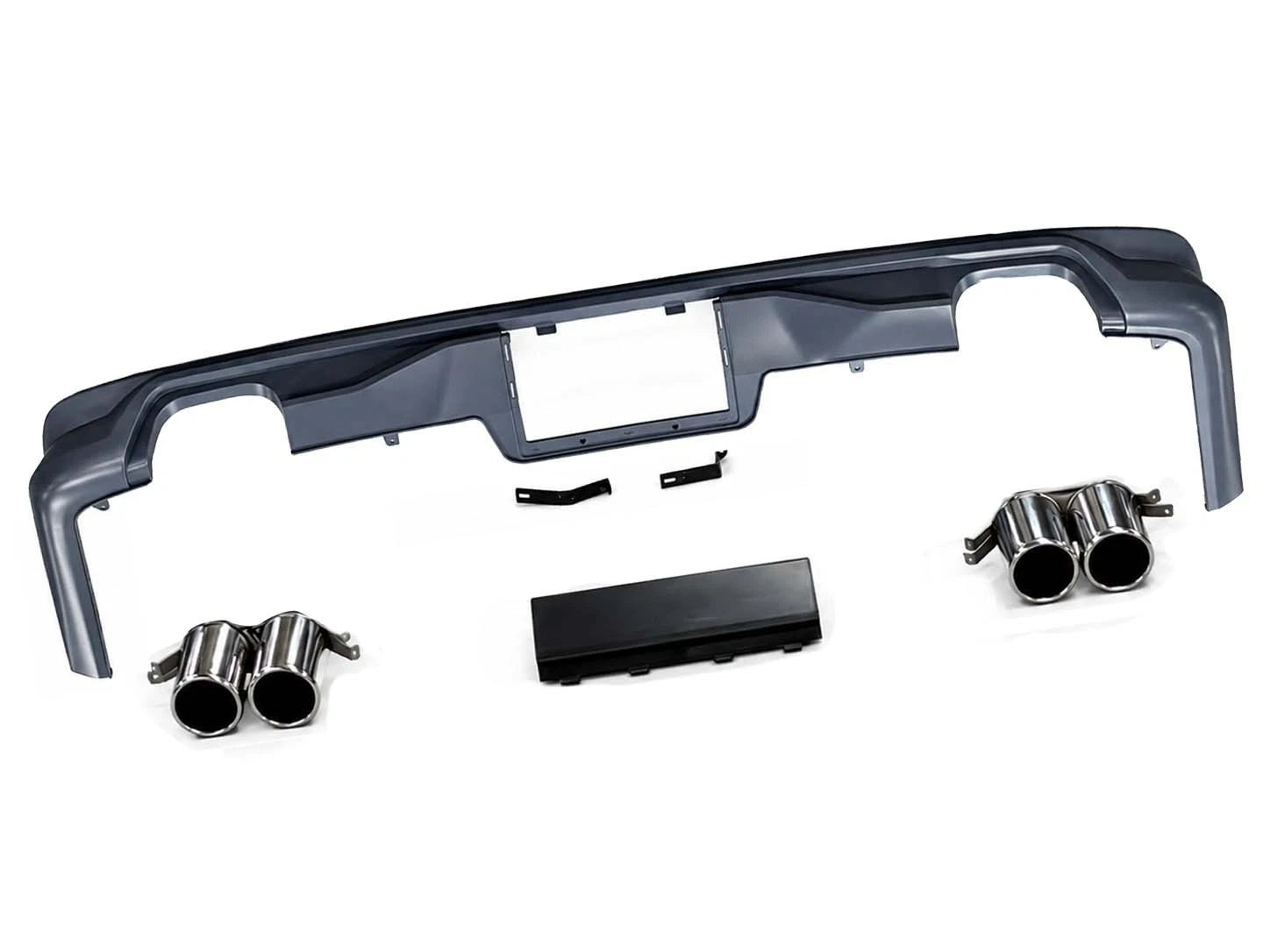 PRIMED REAR BUMPER WITH QUAD EXHAUST TIPS FOR VW TRANSPORTER T6.1 2019-2024