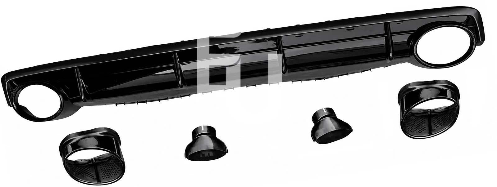 FOR AUDI Q7 SQ7 S LINE 4M RSQ7 LOOK PRE-LCI REAR BUMPER DIFFUSER TAILPIPES 15-19