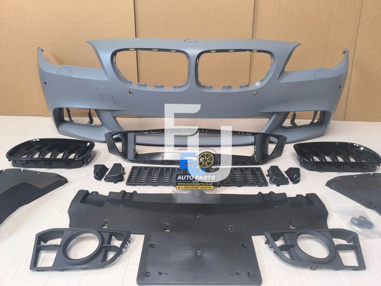 FRONT BUMPER FOR BMW 5 SERIES F10 F11 M-SPORT 2013-17 PRIMED PDC & WASHER HOLES