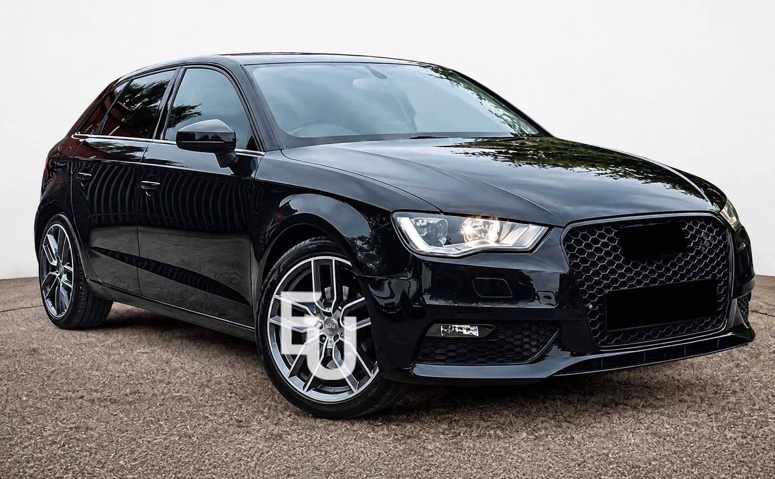 RS3 STYLE HONEYCOMB FRONT GRILLE FOR AUDI A3 8V PRE-FACELIFT GLOSS 2012-2016