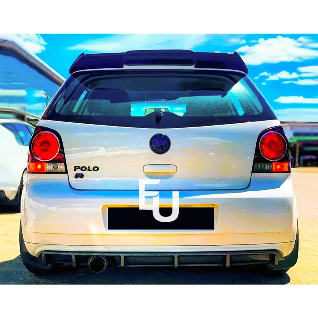 FOR VW POLO MK4 9N BATMAN STYLE GLOSS BLACK REAR BOOT ROOF SPOILER WING LIP