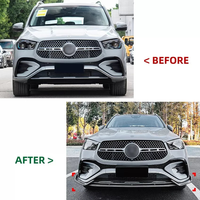 FOR MERCEDES GLE CLASS GLE43 AMG LINE W167 C167 FRONT LIP SPLITTER SPOILER GLOSS