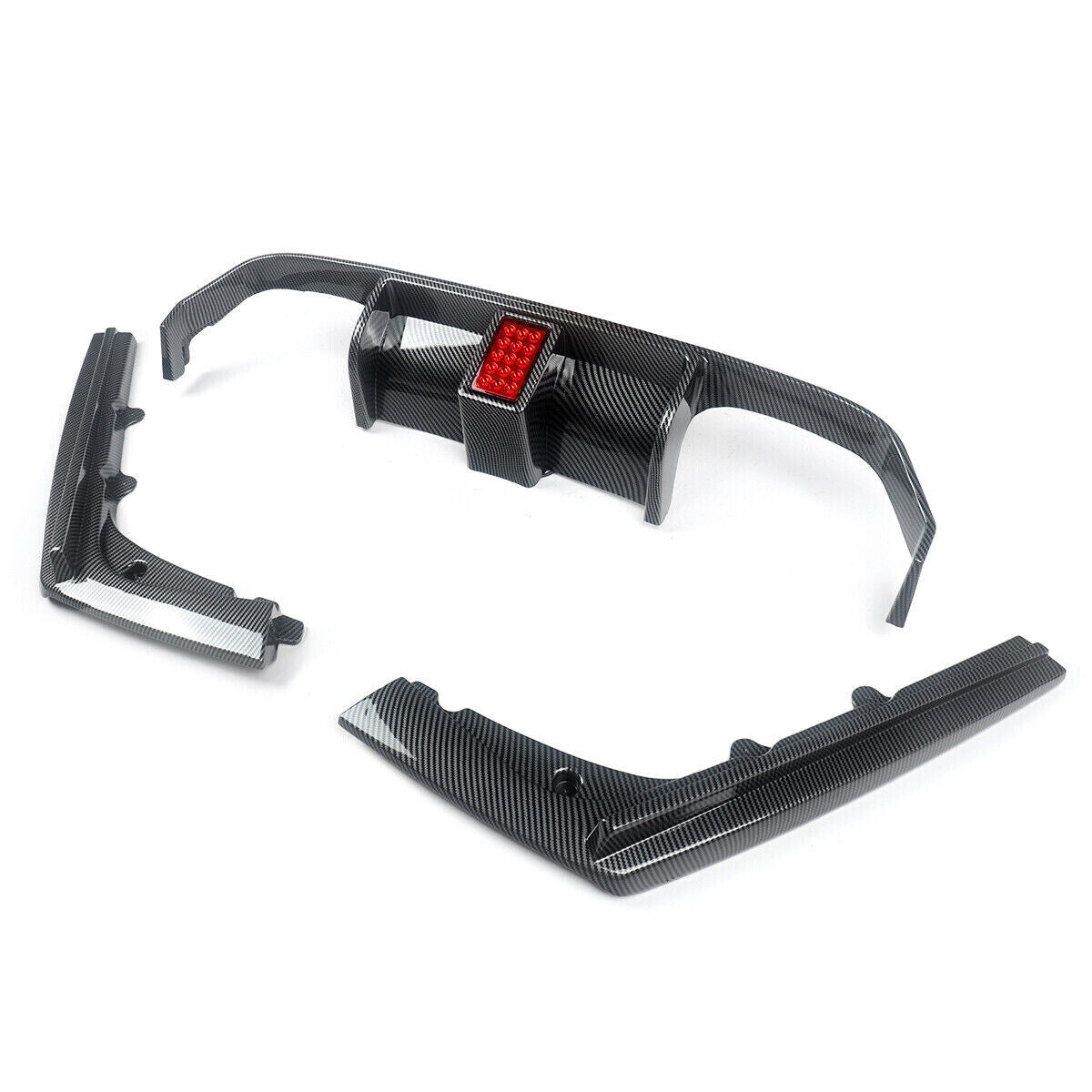 FOR BMW F80 M3 F82 F83 M4 CARBON LOOK F1 STYLE REAR DIFFUSER W/ LIGHT 2013-2020