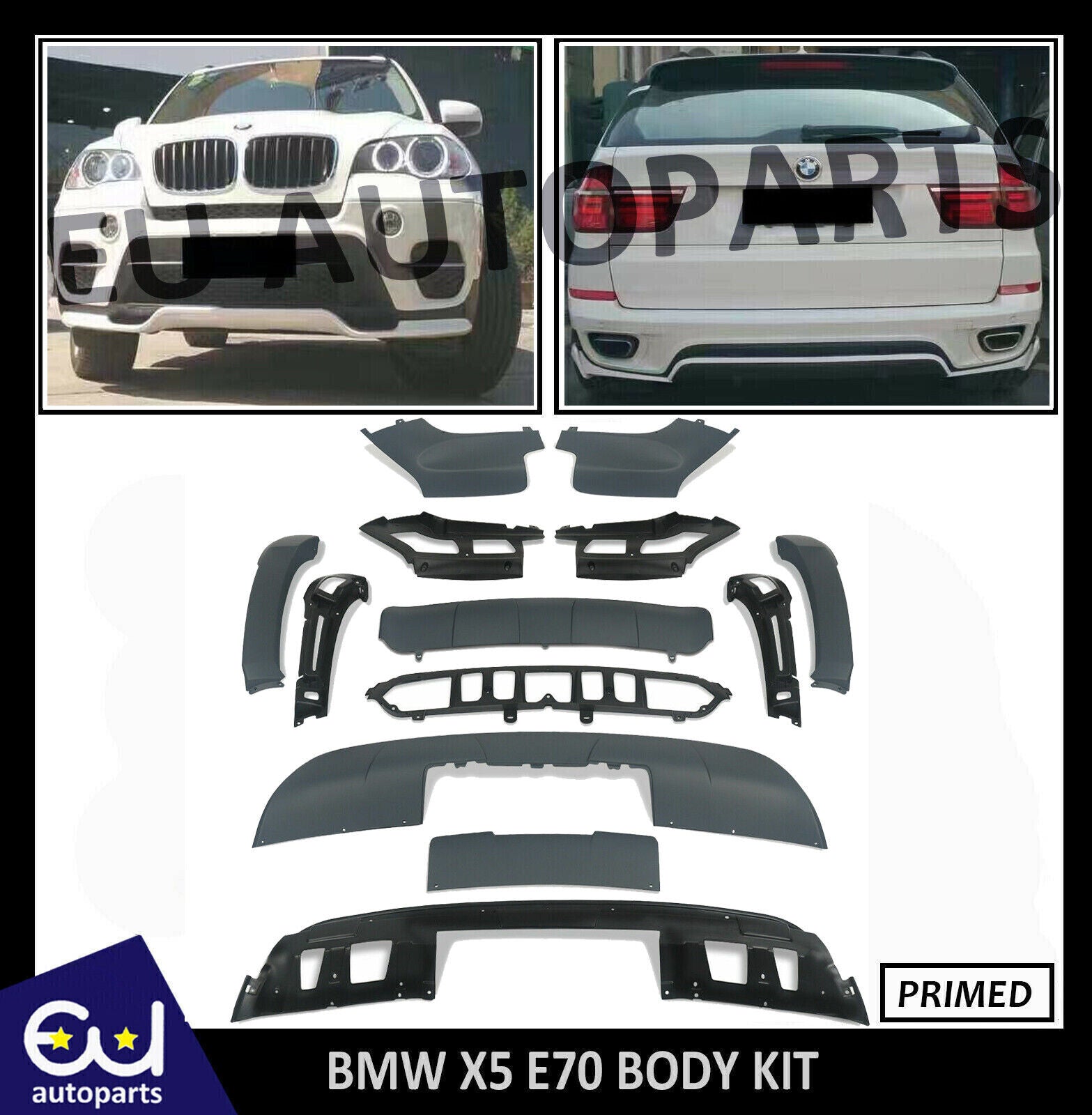 FOR BMW X5 E70 M PERFORMANCE STYLE FULL BODY KIT DIFFUSER SPLITTER SPOILER LIP