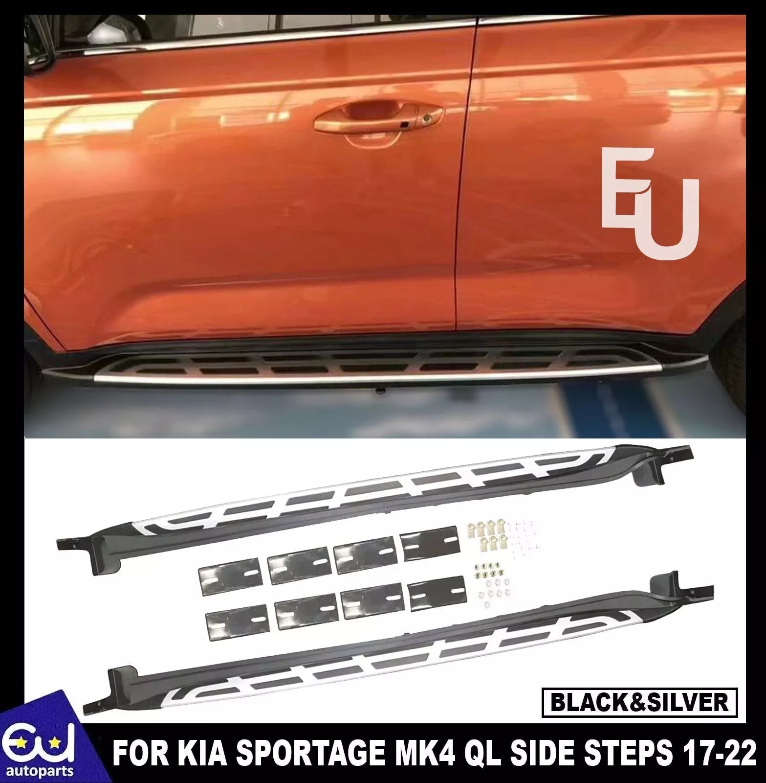 SIDE STEPS ALUMINIUM RUNNING BOARD FOOT RAIL FIXED FOR KIA SPORTAGE MK4 QL 17-22