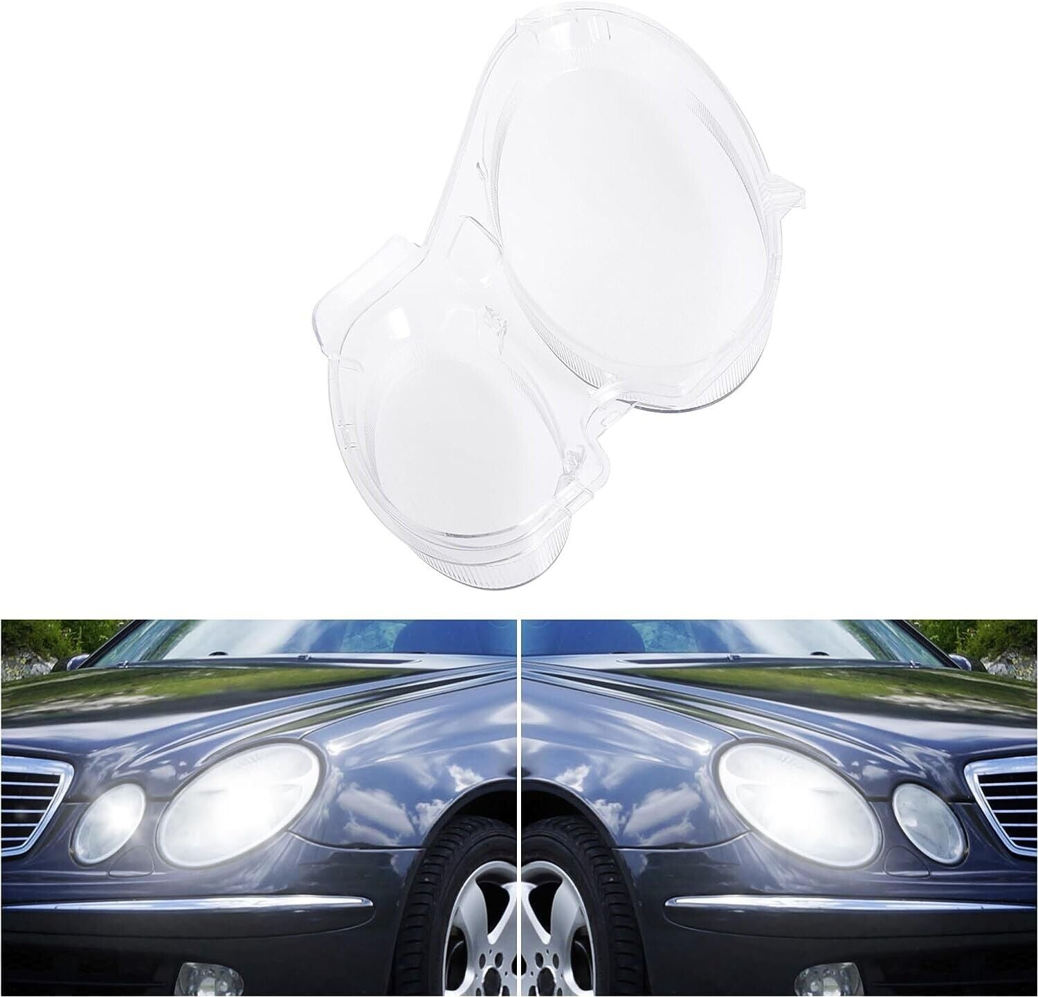 FOR MERCEDES BENZ E CLASS W211 2002-2009 HEADLIGHT GLASS LENS COVER LEFT NEW
