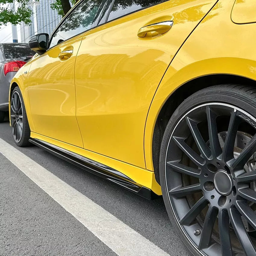 FOR MERCEDES A CLASS W177 CLA C118 SIDE SKIRT AMG LINE EXTENSION BLADE GLOSS 18+