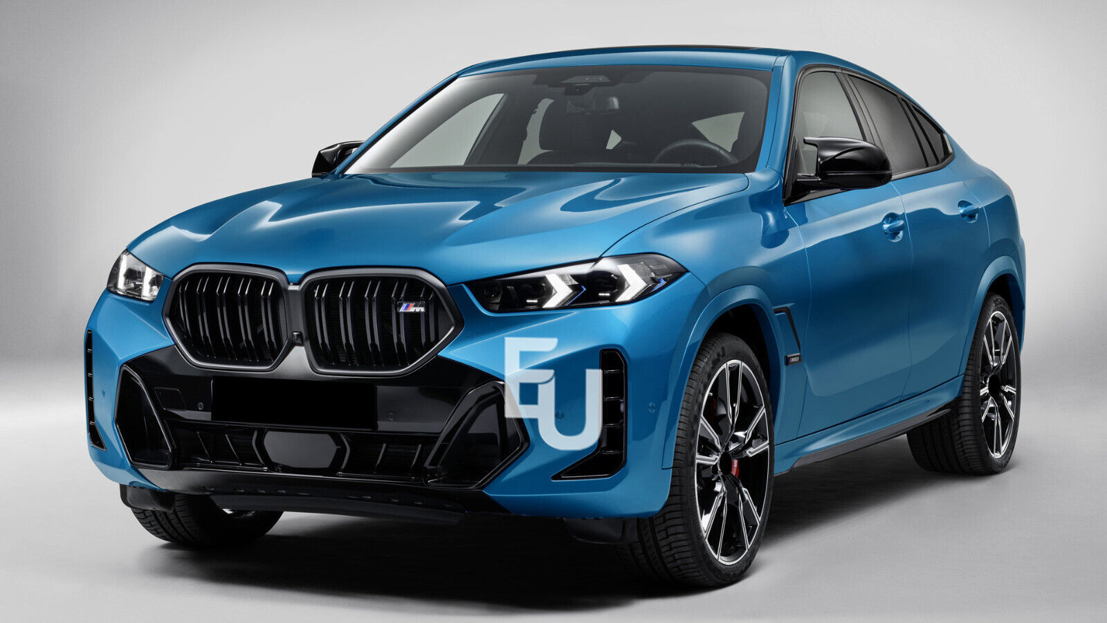 DOUBLE SLAT GLOSS BLACK KIDNEY FRONT GRILL GRILLE FOR BMW X6 G06 20+ CAMERA HOLE