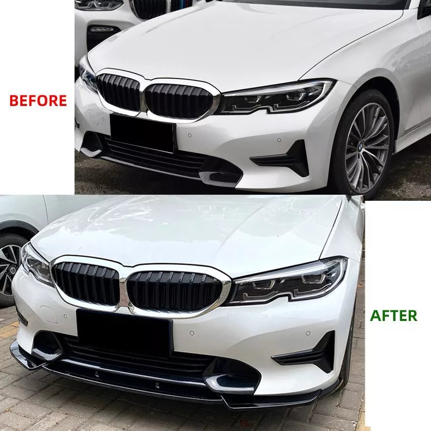 FOR BMW 3 SERIES G20 G21 GLOSS FRONT LIP SE STANDARD LUXURY SPLITTER SPOILER KIT