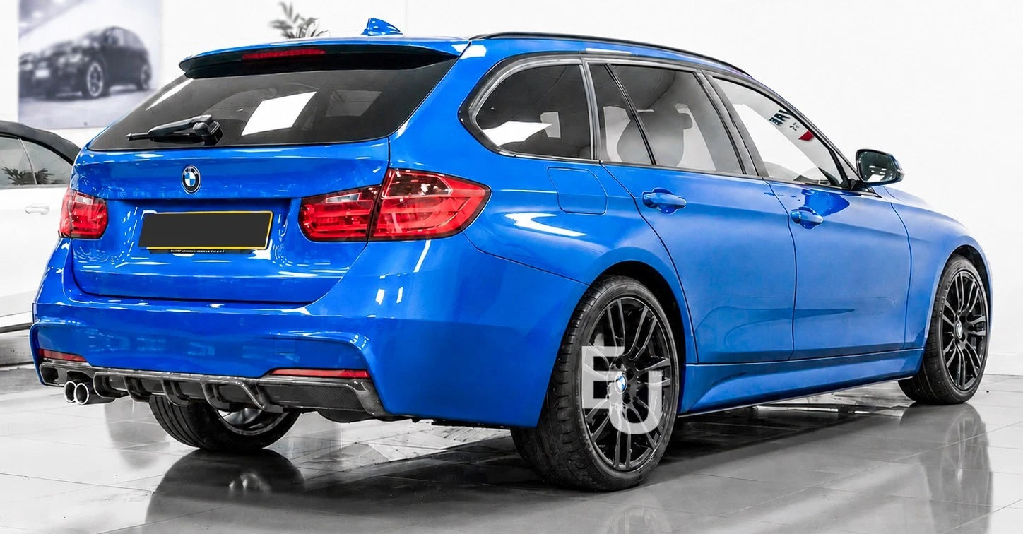 FOR BMW 3 SERIES F30 F31 MP STYLE CARBON LOOK REAR BUMPER DIFFUSER LIP 11-19