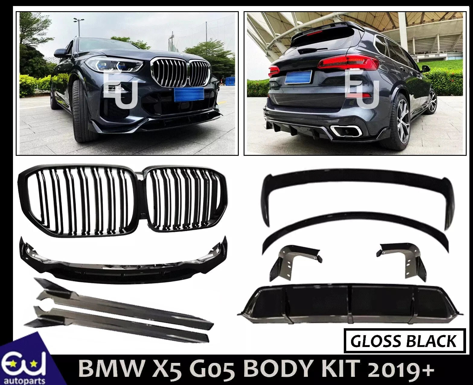 FOR BMW X5 G05 BODYKIT BODY KIT FRONT SPLITTER SIDE SKIRTS GRILLE REAR DIFFUSER