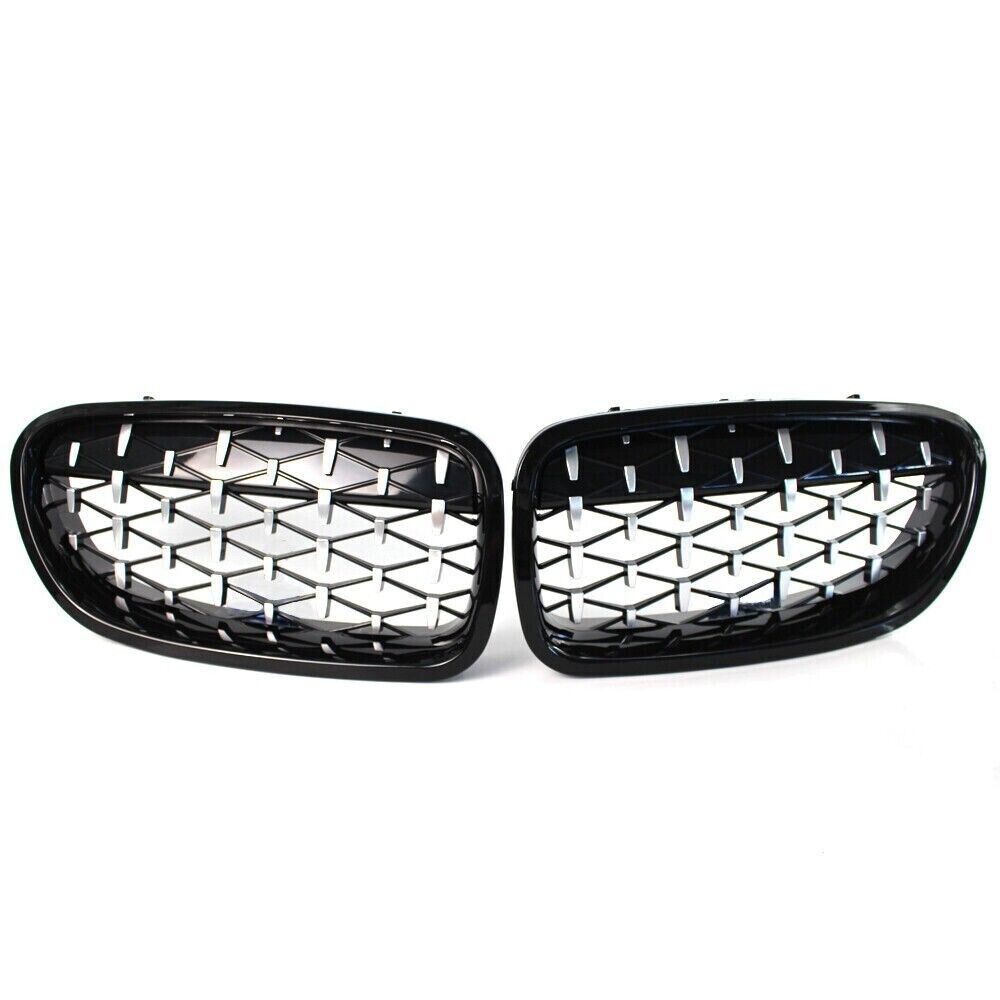 FOR BMW F10 F11 5 SERIES KIDNEY GRILLE GRILL DIAMOND LOOK CHROME SILVER M5 10-16