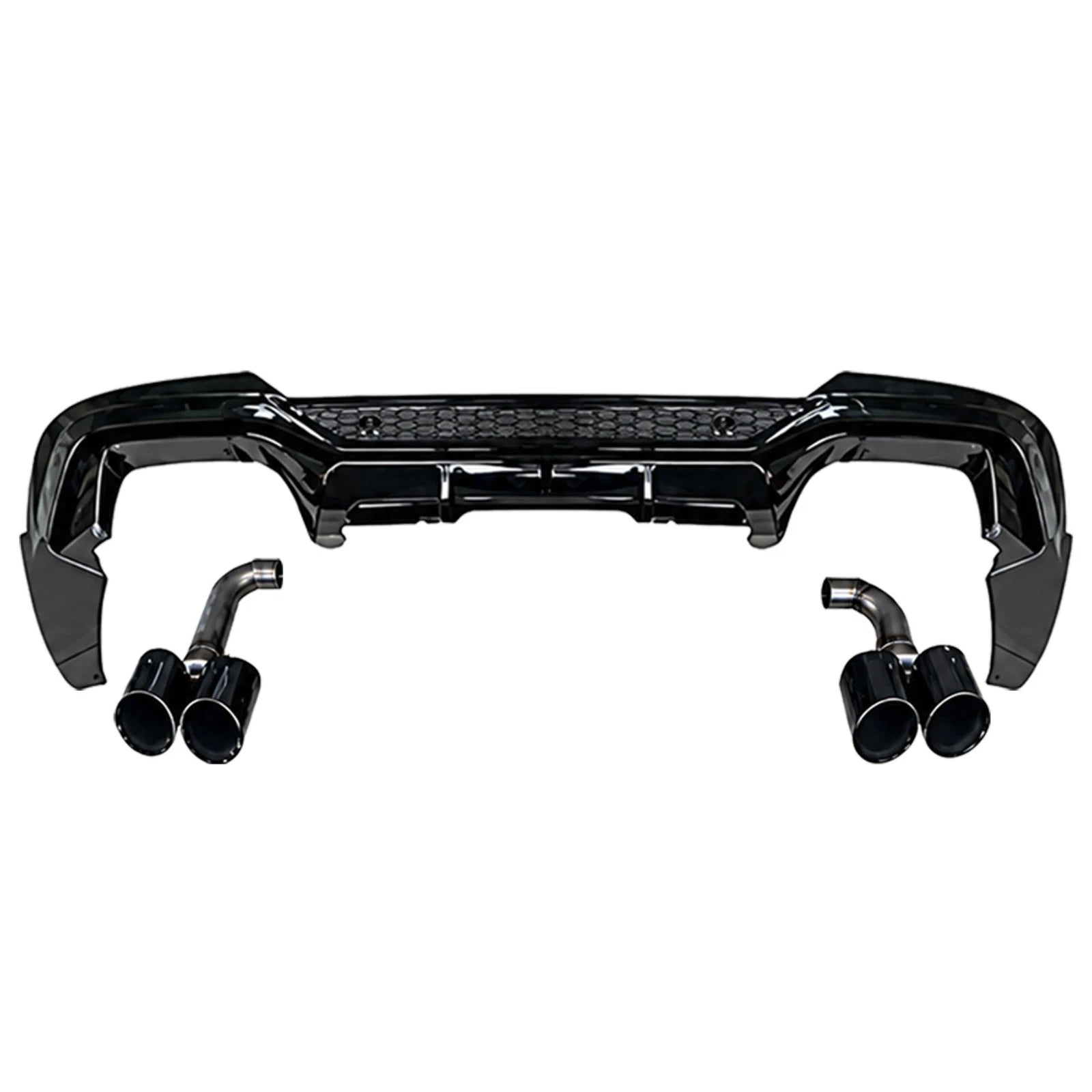 FOR BMW X4 G02 PRE-LCI GLOSS BLACK AERO BODYKIT SPLITTER DIFFUSER AND TIPS 18-21