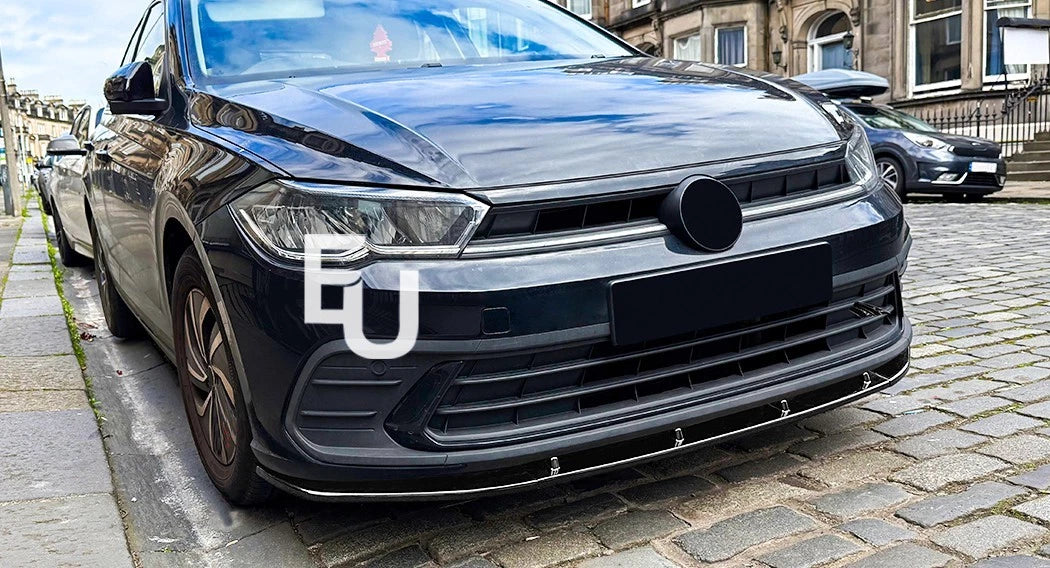 FOR VW POLO MK6.5 FRONT SPOILER LIP SPLITTER GLOSS BLACK 2022-2024