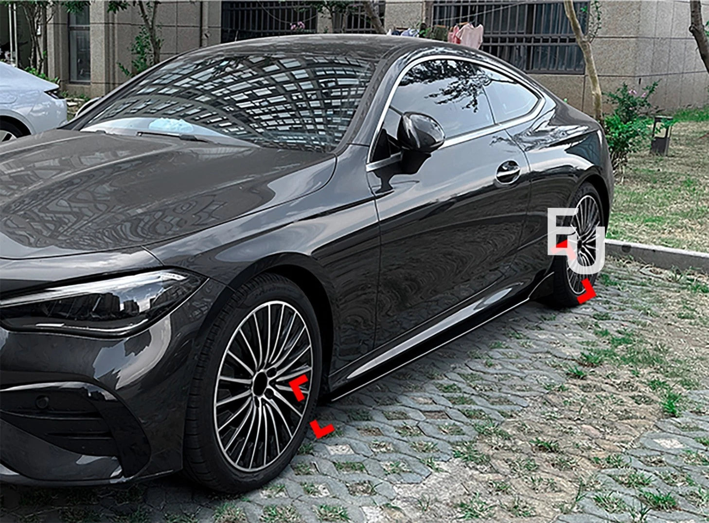 FOR MERCEDES CLE C236 A236 W236 CLE53 AMG SIDE SKIRT EXTENSION GLOSS BLACK 2023+