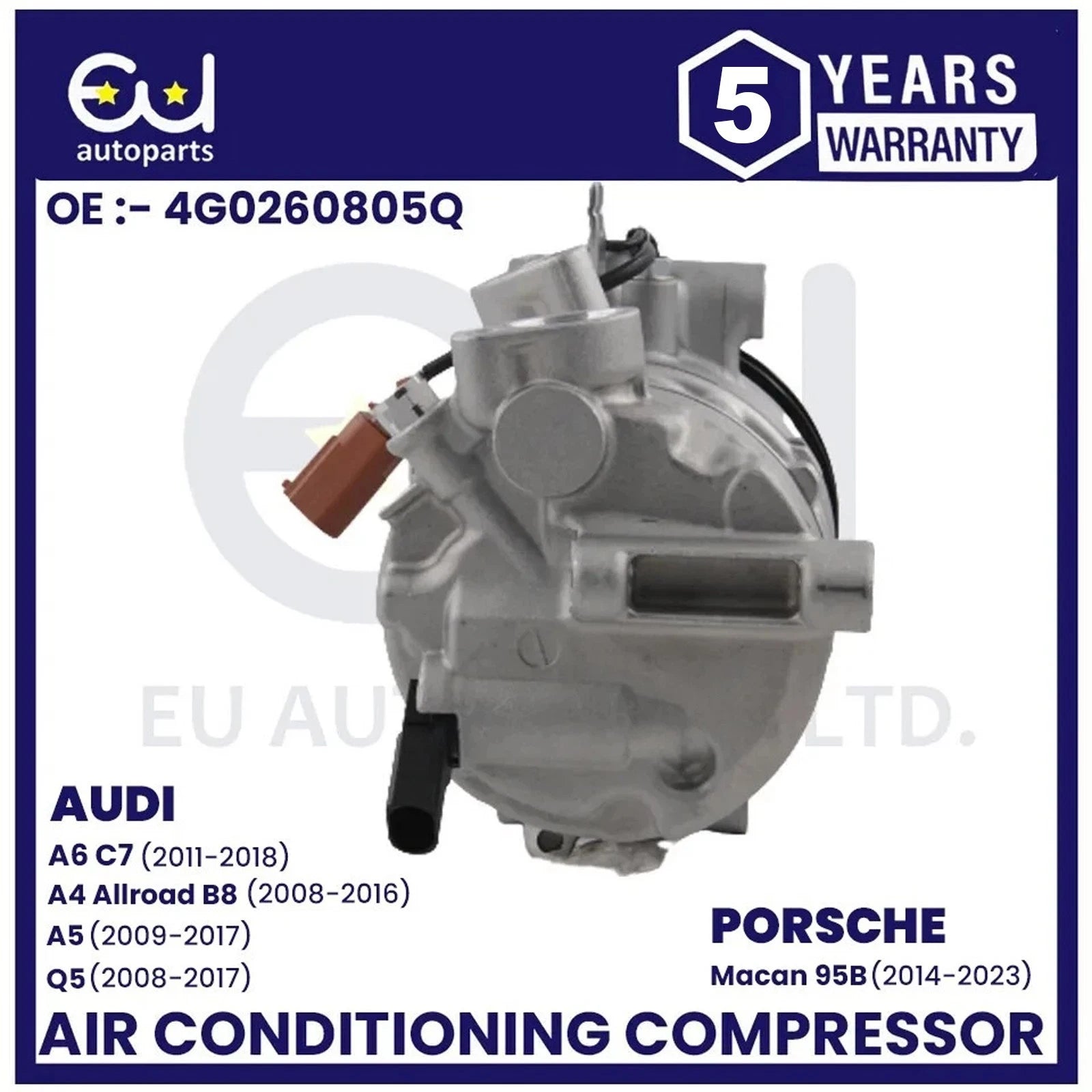 AIR CON AC COMPRESSOR PUMP FOR AUDI A4 A5 A6 Q5 2.0 TDI PORSCHE MACAN 2.0 PETROL
