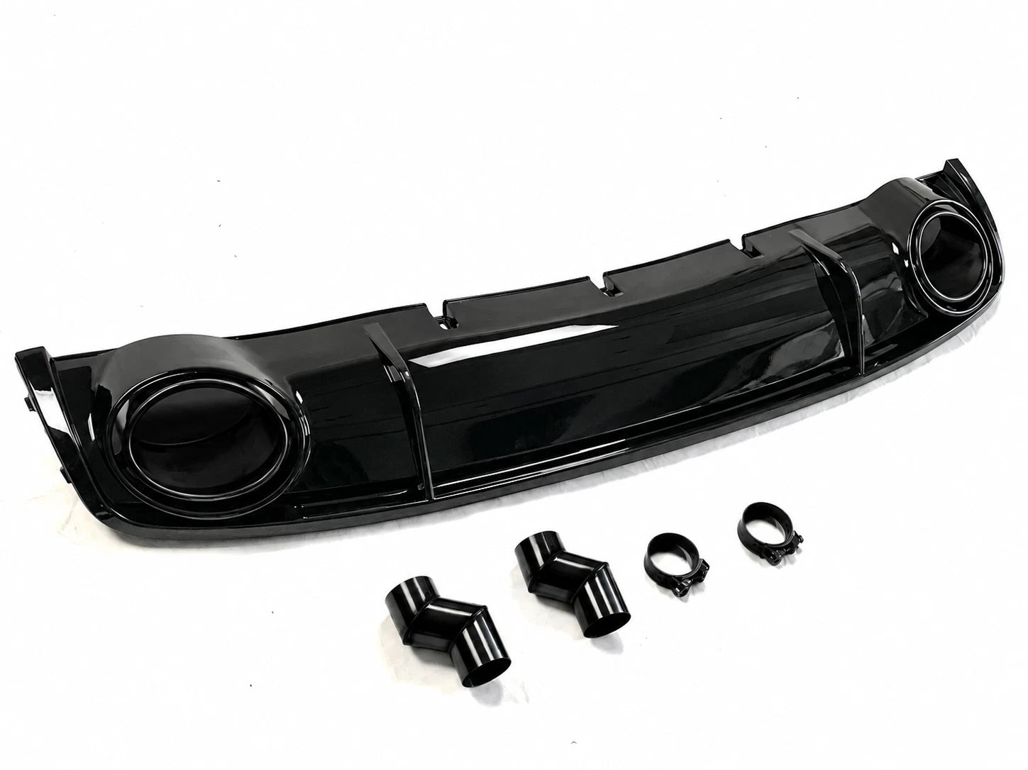 FOR AUDI A4 B8.5 STANDARD RS4 LOOK LCI REAR DIFFUSER W/TAILPIPE BLACK 2012-2015